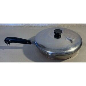 VTG 1801 Revere Ware 10" Copper Bottom Skillet with Lid Clinton IL Pre 1968
